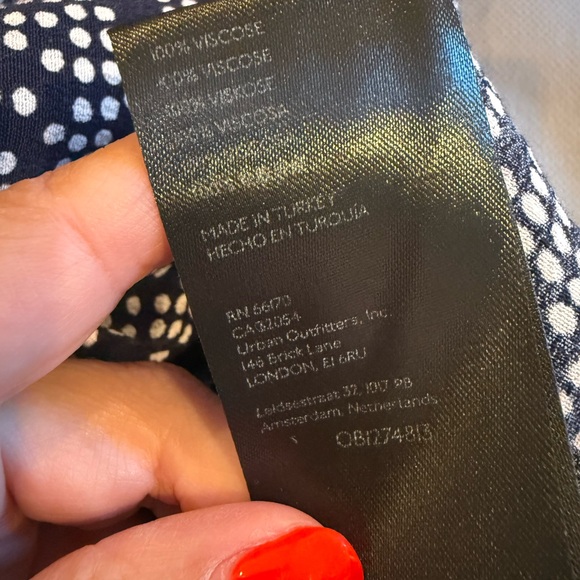 ANTHROPOLOGIE Robin Tiered Ruffle Dress in Navy and White Polka Dot - Picture 6 of 6